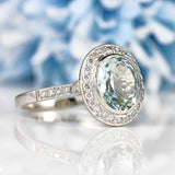 Ellibelle Jewellery Aquamarine & Diamond Platinum Engagement Ring (2.72ct)