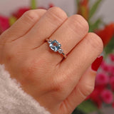 Ellibelle Jewellery Aquamarine & Diamond Platinum Three-Stone Engagement Ring (1.44ct)