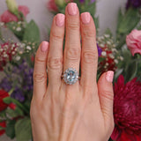 Ellibelle Jewellery Aquamarine & Vari-Cut Diamond Platinum Cluster Ring (3.90cts)