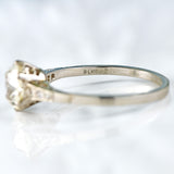 Ellibelle Jewellery Art Deco 1.30 Carat Old European Cut Diamond Platinum Engagement Ring