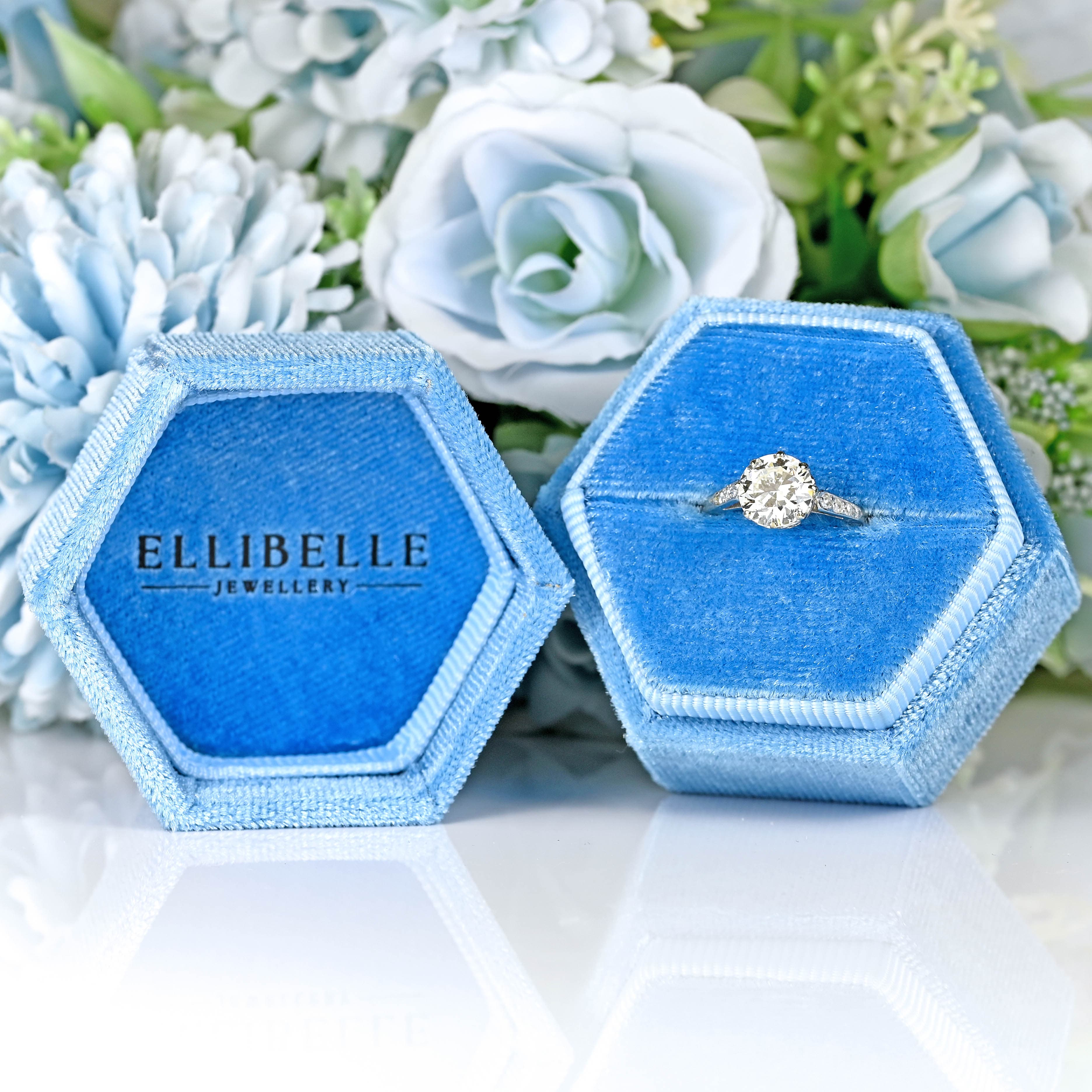 Ellibelle Jewellery Art Deco 1.53 Carat Diamond 18ct White Gold Solitaire Engagement Ring