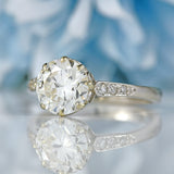 Ellibelle Jewellery Art Deco 1.53 Carat Diamond 18ct White Gold Solitaire Engagement Ring
