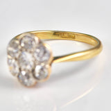 Ellibelle Jewellery Art Deco 18ct Gold & Platinum Diamond Daisy Ring (0.70cts)