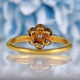 Ellibelle Jewellery Art Deco 18ct Gold Platinum Diamond Daisy Ring