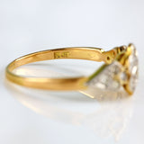 Ellibelle Jewellery Art Deco 18ct Gold & Platinum Diamond Daisy Ring
