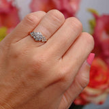 Ellibelle Jewellery Art Deco 18ct Gold & Platinum Diamond Daisy Ring