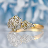 Ellibelle Jewellery Art Deco 18ct Gold & Platinum Diamond Daisy Ring