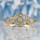 Ellibelle Jewellery Art Deco 18ct Gold & Platinum Diamond Daisy Ring