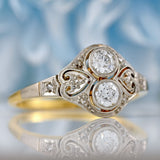 Ellibelle Jewellery Art Deco 18ct Gold & Platinum Diamond Ring (0.50cts)