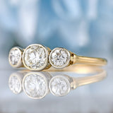 Ellibelle Jewellery Art Deco 18ct Gold & Platinum Diamond Three-Stone Engagement Ring (0.50cts)