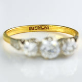 Ellibelle Jewellery Art Deco 18ct Gold & Platinum Diamond Three-Stone Ring