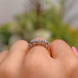 Ellibelle Jewellery Art Deco 18ct Gold & Platinum Diamond Three-Stone Ring
