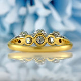 Ellibelle Jewellery Art Deco 18ct Gold & Platinum Diamond Three-Stone Ring
