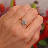 Ellibelle Jewellery Art Deco 18ct Gold & Platinum Nine-Stone Diamond Daisy Cluster Ring (0.55cts)