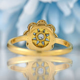 Ellibelle Jewellery Art Deco 18ct Gold & Platinum Old-Cut Diamond Daisy Cluster Ring