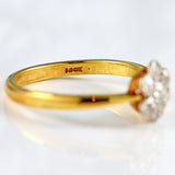 Ellibelle Jewellery Art Deco 18ct Gold & Platinum Seven-Stone Diamond Daisy Cluster Ring