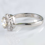 Ellibelle Jewellery Art Deco 18ct White Gold & Platinum Diamond Cluster Ring (0.85cts)