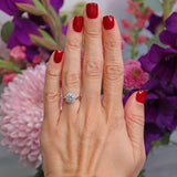 Ellibelle Jewellery Art Deco 18ct White Gold & Platinum Diamond Cluster Ring (0.85cts)