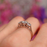 Ellibelle Jewellery Art Deco 18ct White Gold & Platinum Diamond Three-Stone Engagement Ring (1.17cts)