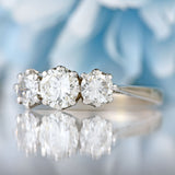 Ellibelle Jewellery Art Deco 18ct White Gold & Platinum Diamond Three-Stone Engagement Ring (1.17cts)