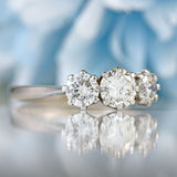 Ellibelle Jewellery Art Deco 18ct White Gold & Platinum Diamond Three-Stone Engagement Ring (1.17cts)