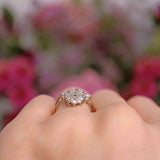 Ellibelle Jewellery Art Deco 18ct White Gold & Platinum Old-Cut Diamond Marquise Cluster Ring (1.20cts)