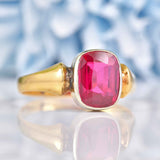 Ellibelle Jewellery Art Deco 1920s Synthetic Ruby 18ct Gold Ring