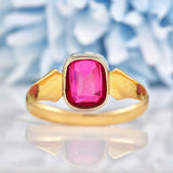 Ellibelle Jewellery Art Deco 1920s Synthetic Ruby 18ct Gold Ring