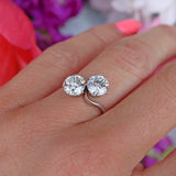 Ellibelle Jewellery Art Deco 2.50 Carat Diamond & Platinum Two-Stone Crossover Engagement Ring