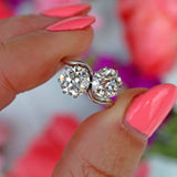 Ellibelle Jewellery Art Deco 2.50 Carat Diamond & Platinum Two-Stone Crossover Engagement Ring