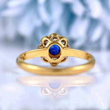 Ellibelle Jewellery Art Deco Blue Sapphire & Diamond Daisy Cluster Ring