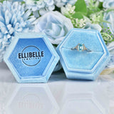 Ellibelle Jewellery Art Deco Blue Zircon & Diamond Platinum Ring