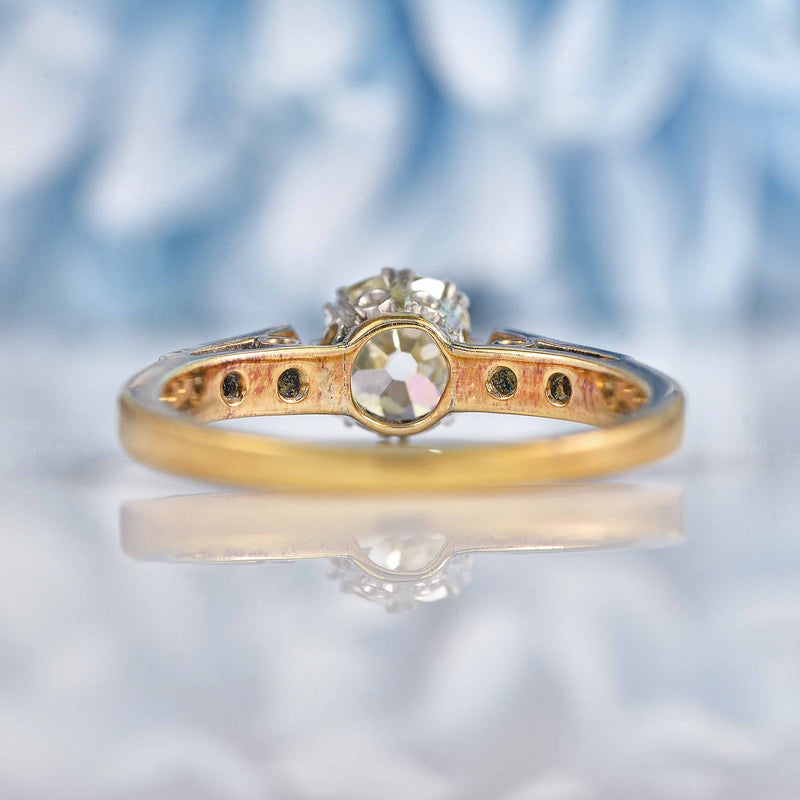 Ellibelle Jewellery Art Deco Cape Diamond 18ct Gold & Platinum Engagement Ring (0.80ct)