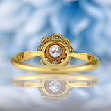 Ellibelle Jewellery Art Deco Diamond 18ct Gold Platinum Daisy Cluster Ring (0.45cts)