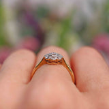 Ellibelle Jewellery Art Deco Diamond 18ct Gold Platinum Daisy Cluster Ring (0.45cts)