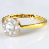 Ellibelle Jewellery Art Deco Diamond 18ct Gold Platinum Daisy Cluster Ring (0.45cts)