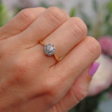 Ellibelle Jewellery Art Deco Diamond 18ct Gold Platinum Daisy Cluster Ring (0.45cts)