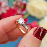 Ellibelle Jewellery Art Deco Diamond 18ct Gold Platinum Engagement Ring (0.70cts)