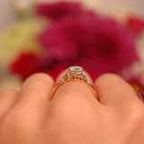 Ellibelle Jewellery Art Deco Diamond 18ct Gold Platinum Engagement Ring (0.70cts)