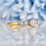 Ellibelle Jewellery Art Deco Diamond 18ct Gold & Platinum Solitaire Engagement Ring (0.43ct)