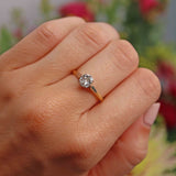 Ellibelle Jewellery Art Deco Diamond 18ct Gold & Platinum Solitaire Engagement Ring (0.62ct)