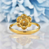 Ellibelle Jewellery Art Deco Diamond 18ct Gold Platinum Star-Set Daisy Ring