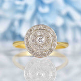 Ellibelle Jewellery Art Deco Diamond 18ct Gold Target Ring