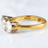 Ellibelle Jewellery Art Deco Diamond 18ct Gold Three-Stone Trilogy Engagement Ring (1.75cts)
