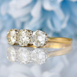 Ellibelle Jewellery Art Deco Diamond 18ct Gold Three-Stone Trilogy Engagement Ring (1.75cts)