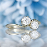Ellibelle Jewellery Art Deco Diamond 18ct White Gold & Platinum Crossover Engagement Ring (0.70cts)