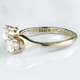 Ellibelle Jewellery Art Deco Diamond 18ct White Gold & Platinum Crossover Engagement Ring (0.70cts)
