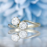 Ellibelle Jewellery Art Deco Diamond 18ct White Gold & Platinum Crossover Engagement Ring (0.70cts)