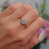 Ellibelle Jewellery Art Deco Diamond 18ct White Gold & Platinum Daisy Cluster Engagement Ring Copy