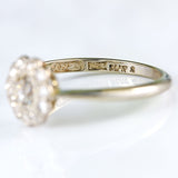 Ellibelle Jewellery Art Deco Diamond 18ct White Gold & Platinum Daisy Cluster Engagement Ring Copy